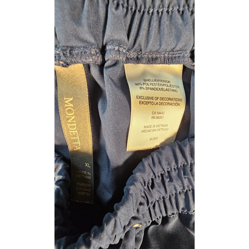 Mondetta Womens XL Slate Blue Elastic Waist Drawstring Active Shorts Pockets - Picture 3 of 9
